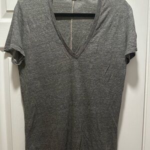 Monrow Charcoal V-Neck Short Sleeve Tee